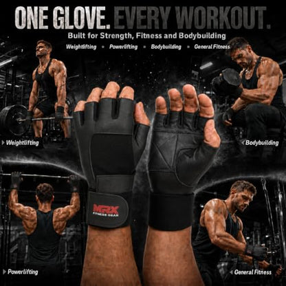 MRX Weight Lifting Gloves Gym Fitness Exercise Bodybuilding Workout Powerlifting - color: Black, size: X-Small