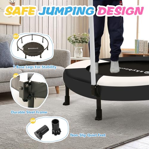 36'' Toddler Trampoline, Indoor Outdoor Kids Trampoline for Ages 1-6, Mini Trampolines for Kids