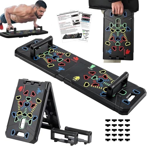 Solid Push Up Board,Home Gym,16 in 1 Home Workout Equipment Multi-Functional Push Up Stands System Fitness Floor Chest Muscle Exercise Professional Equipment Burn Fat Strength Training Arm Men & Women
