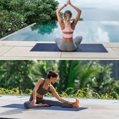 PROIRON Foldable Yoga Mat 0.24"/0.16" for Home Workout & Travel, Non Slip Travel Yoga Mats with Carry Bag, Packable Yoga Mat for Home Gym, Pilates, Fitness,Stretching - color: (0.16" PVC) Blue
