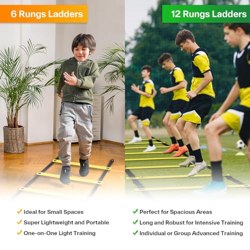 Sportneer 12lb Weighted Vest Agility Ladder Speed Training Set for Women Men, Strength Training for Walking Running Fitness Weight Loss, Footwork Drill for Soccer Football Basketball