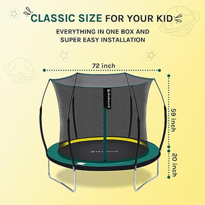 SkyBound 14 FT 12 FT 10FT 8FT 6FT Springless Trampoline for Kids and Adults - Recreational Trampolines with AntiRust Coating - Bungee Cords Outdoor Trampoline for Kids - No-Gap Design Zipper System