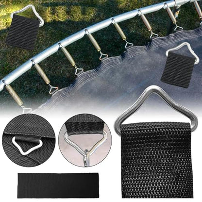 20 Pack Trampoline Triangles Buckle Replacement Stainless Steel Triangle Ring with Sewing Straps Connector for Outdoor Trampoline Springs Indoor Fitness Rebounder Trampoline Mat Round Frame