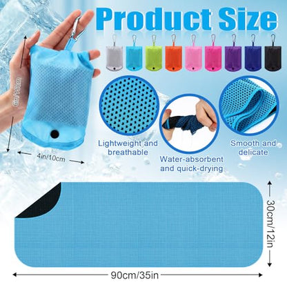 Peryiter 20 Pack Cooling Towels with Carrying Bags Cooling Towels Bulk - size: 35 x 12 Inch, style: Bag