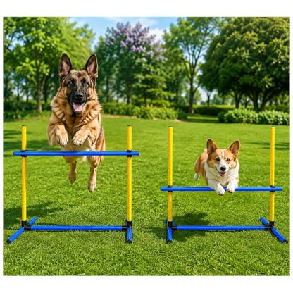 2-Pack Adjustable Dog Agility Hurdles for Small & Medium Dogs - color: SLV-Hurdle 2