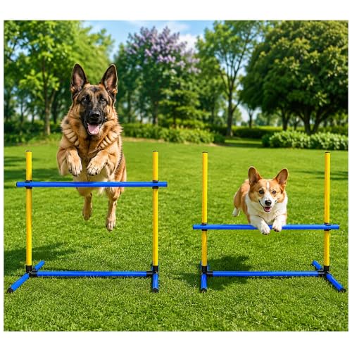 2-Pack Adjustable Dog Agility Hurdles for Small & Medium Dogs - color: SLV-Hurdle 2
