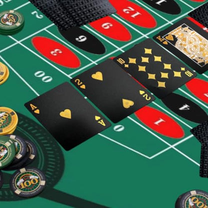 AQQA Roulette Table Mat 70 x 35 Inch, Durable, Water-Resistant Roulette Mat Made of 3mm Thick Rubber, Reinforced with Sturdy Stitching - Portable Casino Roulette Mat for Game Night Party