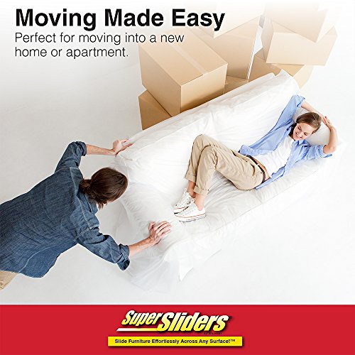 Super Sliders Reusable Furniture Slider Movers for Carpet– Quickly and Easily Move Any Item, 9-1/2” x 5-3/4” Large and 3-1/2” x 6” Small Combo Pack (8 Pieces)