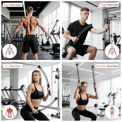Weighted Ropeless Battle Ropes for Home Gym, 2PCS Portable Cordless Battle Ropes for HIIT Workouts, Cardio & Muscle Training, Low-Impact Cardio Training, Full Body Exercise Equipment for Men & Women