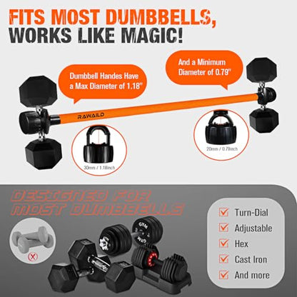 Yoga Stick, Upgraded 5ft Sturdy Steel Mobility Stick & Dumbbell Converter, Adjustable Equipment for Stretching, Posture Correction, Weightlifting, Bench Presses, Squats & Full-Body Strength Tr