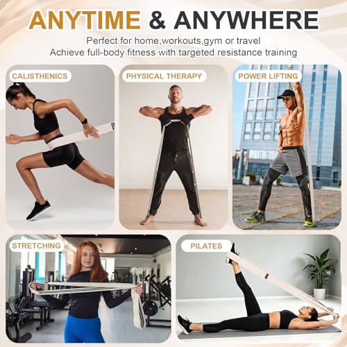 40" Long Fabric Resistance Band for Working Out Women Men Non-Slip Exercise Stretch Band with Bag for Stretching Exercise, Yoga, Home Fitness