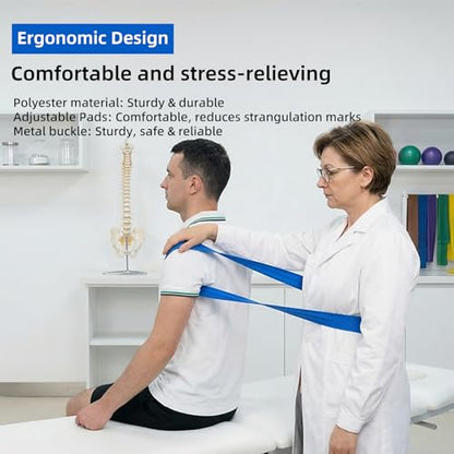 Mobilization pt Belt 2026 New with Adjustable Thick Pad - Mobilization Belt Physical Therapy, Exercise Stretch Straps for Physical Therapy Designed for Physical Therapist, Stretching - color: Blue