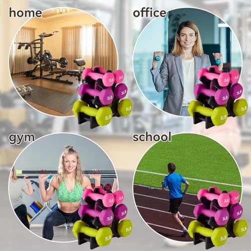 3-Tier Dumbbell Rack, Weight Stand for Home Gym | Compact Dumbbell Storage Organizer, PP Hand Weight Rack Holder for Small Dumbbell Sets Exercise Equipment