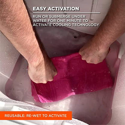 Ergodyne Chill Its 6602 Cooling Towel, Long Lasting Cooling Relief, Pink - color: Pink