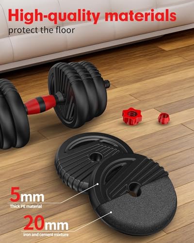 Adjustable Dumbbell set,20/30/45/70/90lbs Free Weight Set - style: 90LBS(45LB PAIRS SET)