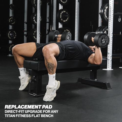 Titan Fitness Hefty Replacement Pad, Competition Flat Bench, Extra Wide Pad, Enhanced HeftyGrip Vinyl, Weight Training Utility Flat Bench Padding