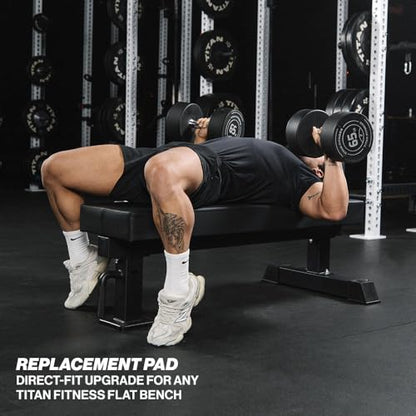Titan Fitness Hefty Replacement Pad, Competition Flat Bench, Extra Wide Pad, Enhanced HeftyGrip Vinyl, Weight Training Utility Flat Bench Padding