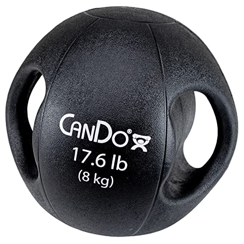 CanDo Molded Dual-Handle Medicine Ball for Strength Training, Core Workouts, Warmups, Cardio, and Plyometrics with Handles for Home and Clinic Use - style: f) 17.6 lb