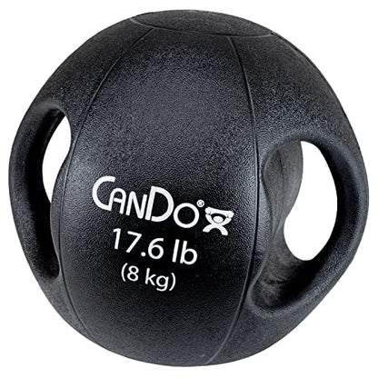 CanDo Molded Dual-Handle Medicine Ball for Strength Training, Core Workouts, Warmups, Cardio, and Plyometrics with Handles for Home and Clinic Use - style: f) 17.6 lb