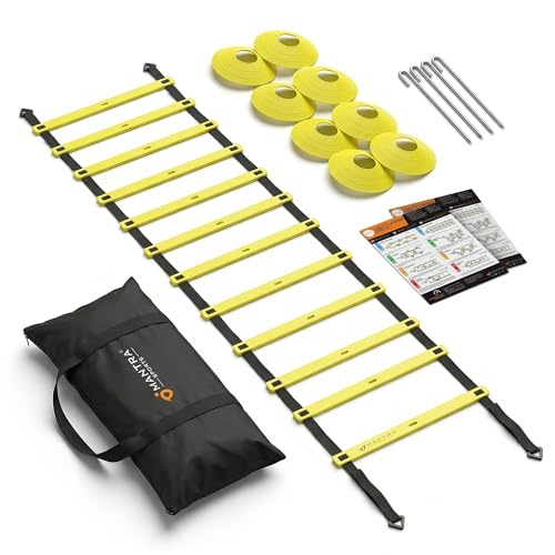 Agility Ladder Speed Ladder + Training Cones(Black, Red and Gold)