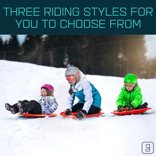 Gizmo Riders Supernova - Sleds for Kids, New Age Disc Sled with Integrated Lean Back Brake with Raised Safety Handles for Maximum Steering Control, Snow Sled, Holds 200lbs, Ages 3+