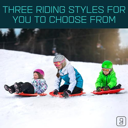 Gizmo Riders Supernova - Sleds for Kids, New Age Disc Sled with Integrated Lean Back Brake with Raised Safety Handles for Maximum Steering Control, Snow Sled, Holds 200lbs, Ages 3+
