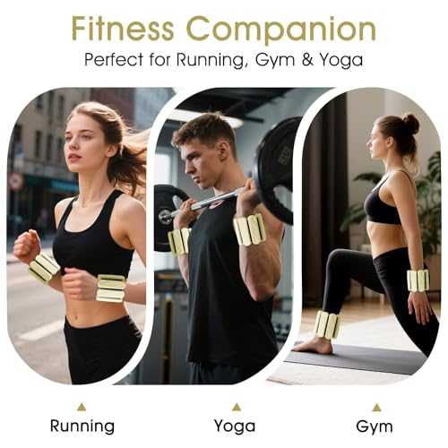 Wrist Weights – Ankle Wrist Weights for Women & Men – Adjustable Weighted Bangles Set (1 lb Each) | Arm and Leg Weights for Yoga, Pilates, Running & Walking - color: Gradual Green