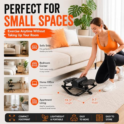 Lhanel Rock Stepper for Home Workout, Low-Impact Side Stepper with Resistance Bands, Side-to-Side Mini Stepper for Cardio, Weight Loss & Full Body Exercise - color: Dark-gray