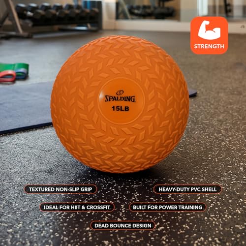 Spalding - Slam Ball for Strength & Conditioning, Weighted Exercise Ball for Core Training, Functional Fitness & Home Gym Workouts (15 Lb)
