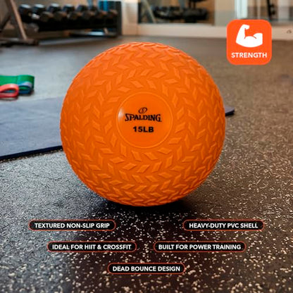 Spalding - Slam Ball for Strength & Conditioning, Weighted Exercise Ball for Core Training, Functional Fitness & Home Gym Workouts (15 Lb)