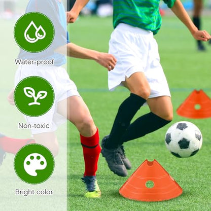 Jumbo Disc Cones Jumbo Soccer Cones with Mesh Bag Giant Large Agility for Soccer Training Adult Sports - color: Orange