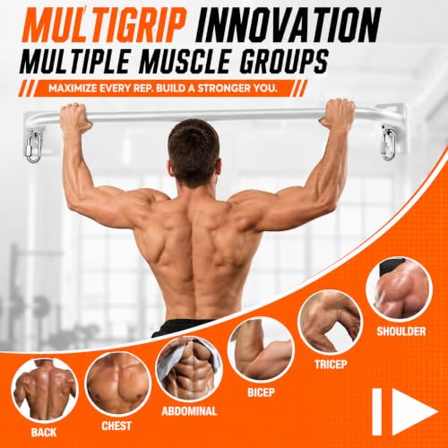 Wall Mounted Pull Up Bar - Heavy Duty Chin Up Bar, Pull-Up Bar for Garage, Joist, Wall Mount - Multifunctional Fitness Bar, Supports up to 600 Lbs - color: White01