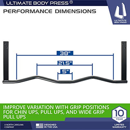 Ergonomic Joist Mount Pull Up Bar by Ultimate Body Press - color: Joist Mount Pull Up Bar and Strap System