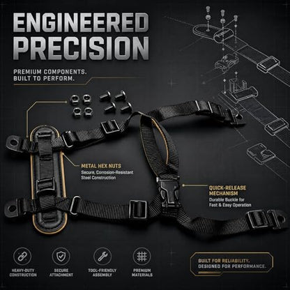 Jeeone Tactical Helmet Chin Strap, Universal Adjustable Dial 4-Point Suspension System with Bolts, for ACH Arisfit Fast MICH Bump Helmet - Black | nylon - color: Black
