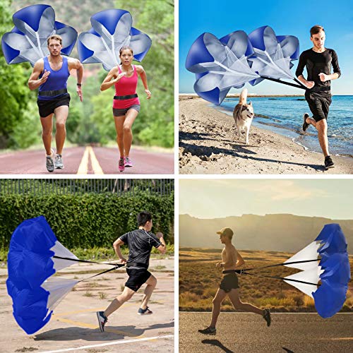 Running Parachute Speed Training Pack of 2 56 Inch Speed Resistance Parachute Speed Chute for Speed Training Football Basketball Training Adults （Blue）
