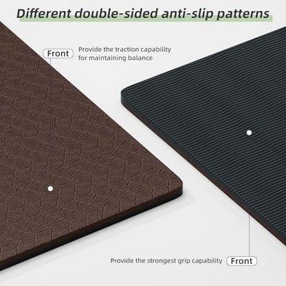 Yoga Mat Thick（8mm）Exercise Mat Non Slip Anti-tear,Pilates Mat for Men and Women,Workout Mats for Home,Barefoot Workouts and Floor Exercise,with Carrier Strap(71"x 24")