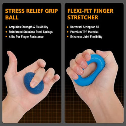 JKSHMYT Grip Strength Trainer Kits (5 Pack), Adjustable Resistance Forearm Strengthener, Hand Gripper Strengthener for Muscle Building