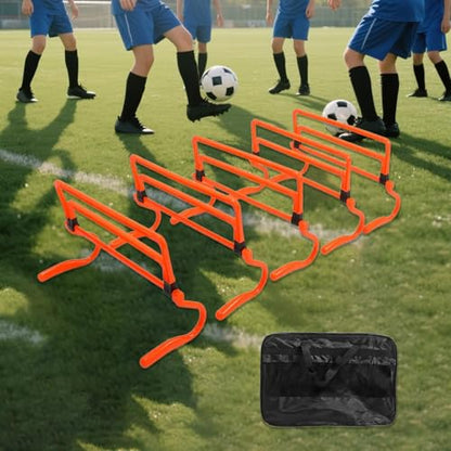 5 Pieces Agility Hurdles Training Speed Hurdles Obstacle Rack Foldable PVC Adjustable Height Lightweight Portable Suitable for Fitness Coaching Childr