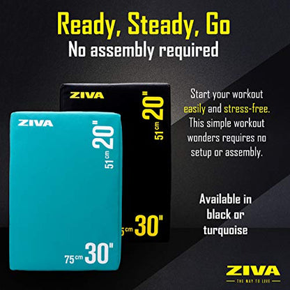 ZIVA 3-in-1 Plyo Box – Premium High-Density PE Foam or PU Wood-Foam Jump Box with Non-Slip PVC Cover – Commercial-Grade Plyometric Platform for Jump Training, Step Workouts & Home Gym (20x24x30")
