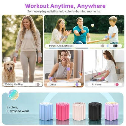 BECOJADDE Wrist Weights Ankle Weight for Women 1 Pair (1.1 lb/2.2 lb Each) - color: Yellow Lavender, size: 2.2 Lb Pair (1.1 Lb Each)