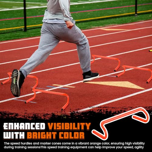 5 Pcs Speed Agility Training Hurdles Detachable Durable Equipment Plyometric and All Purpose Speed Training Hurdle Equipment for Athletes Soccer Basketball
