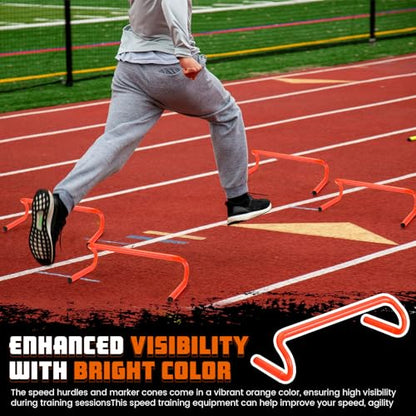 5 Pcs Speed Agility Training Hurdles Detachable Durable Equipment Plyometric and All Purpose Speed Training Hurdle Equipment for Athletes Soccer Basketball