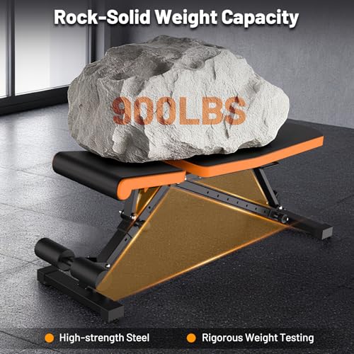 GarveeLife Adjustable Weight Bench, 800 LB Capacity Heavy Duty Workout Bench Press Decline/Flat/Incline for Home Gym Strength Training, Full Body Workout, Quick Fold Space Saving