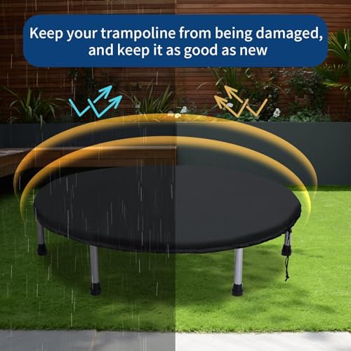 Mini Trampoline Cover,40 In Rain Waterproof Fitness Protective Round Acessories Covers,Dustpoof Jumping Bed Replacement Sunproof Shade,for Adults/Toddler,Indoor/Outdoor,Not Spring Mat (Black)