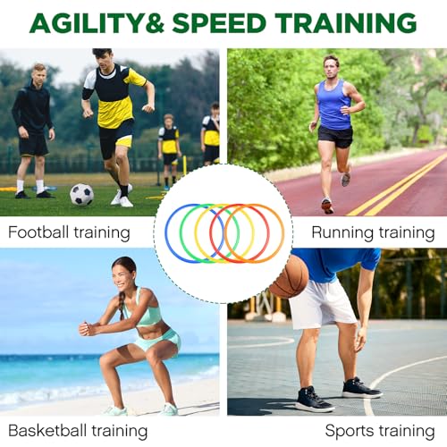 Agility Rings Speed and Agility Training Rings Exercise Speed Circle Jumping Hoops for Training Toss Equipment - color: Red, size: 15 Inch