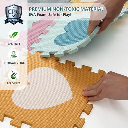 Baby Play Mats for Floor, Foam Baby Play Mat, Foam Play Mats Shapes Puzzle Mat 9 Pieces