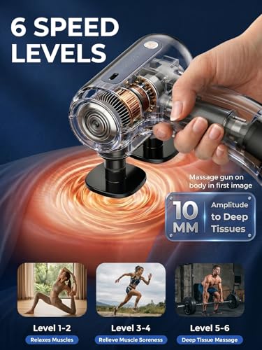 Dual Head Massage Gun for Back Pain Relief, 3-in-1 Percussion Massager with Detachable Long Extension Handle,Deep Tissue Muscle Massager for Neck, Shoulder, Leg, Gift for Men Women Dad Mom