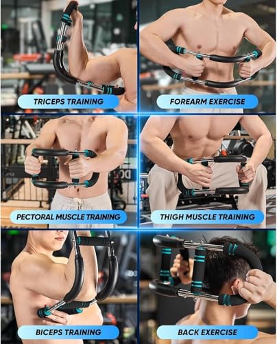 Twister Arm Trainer, 40-100lb Adjustable Chest Workout Equipment, Arm Trainer, Twister Arm Trainer, Portable Power Twister Bar, Detachable Design Fitness Anywhere - color: BLUE