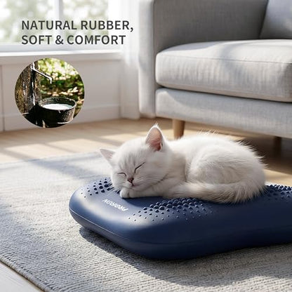 Lumbar Support Pillow, Inflatable Rubber Lumbar Pillow for Lower Back Pain Relief - Car Back Cushion for Driving Seat, Office Chair, Back Support Stretcher, Waterproof, Adjustable Thick, 12''Lx 14''H
