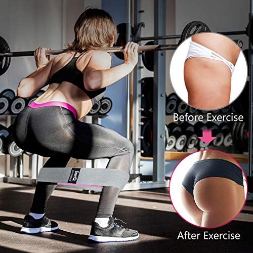EnriQ Booty Bands Fabric Resistance Bands for Legs and Butt - Non Slip Cloth Hip Bands Elastic Workout Bands - Activate Glutes and Thighs - Made of Premium Elastic Fabric